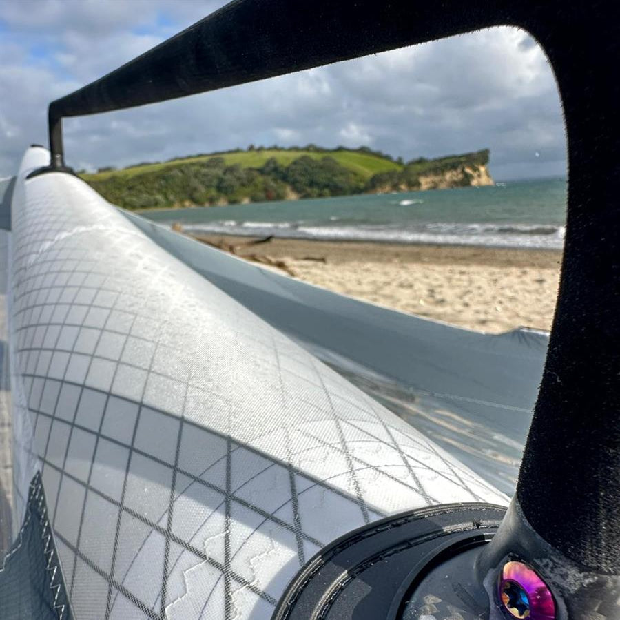 PPC Sonic FDS dual-skin race wing foiling wing — handle and boom view
