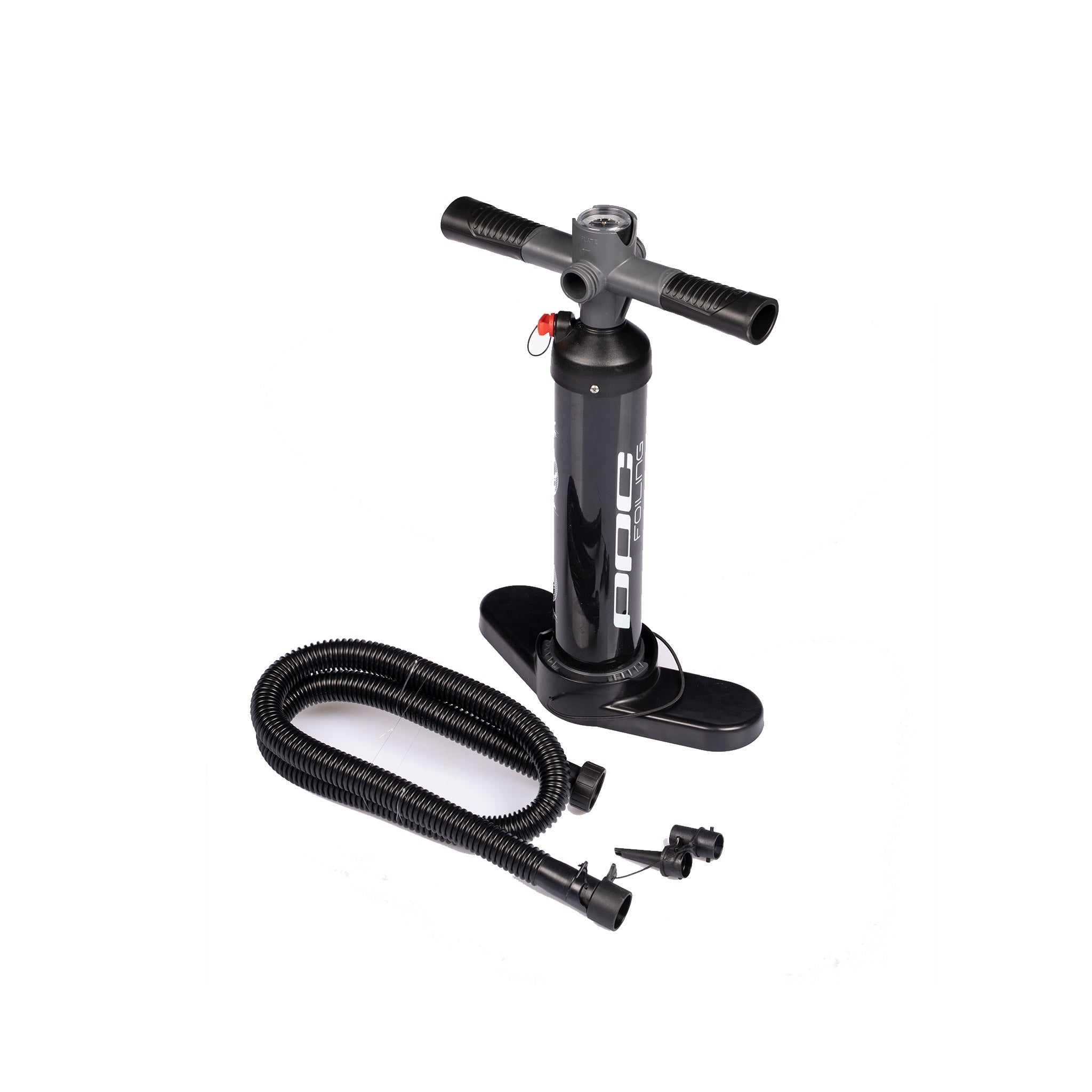 PPC packable travel wing pump with gauge — side view
