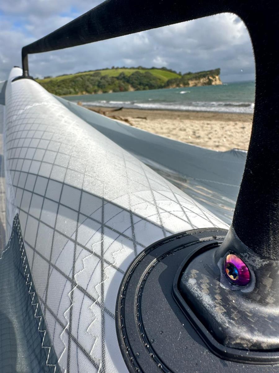 PPC Sonic FDS dual-skin race wing foiling wing — handle and boom view